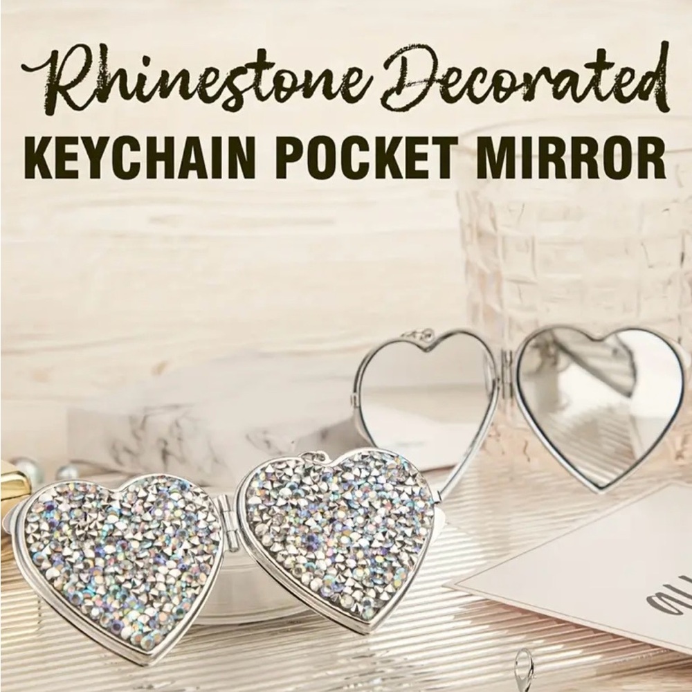 Rhinestone Keychain Mirror Sparkling - Picture 2 of 2